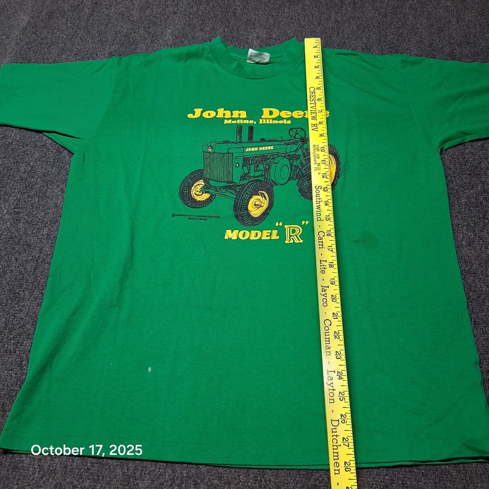 Vintage John Deere Model R T Shirt Green Size XL Hanes 50/50 90s Single Stitch - Picture 6 of 10